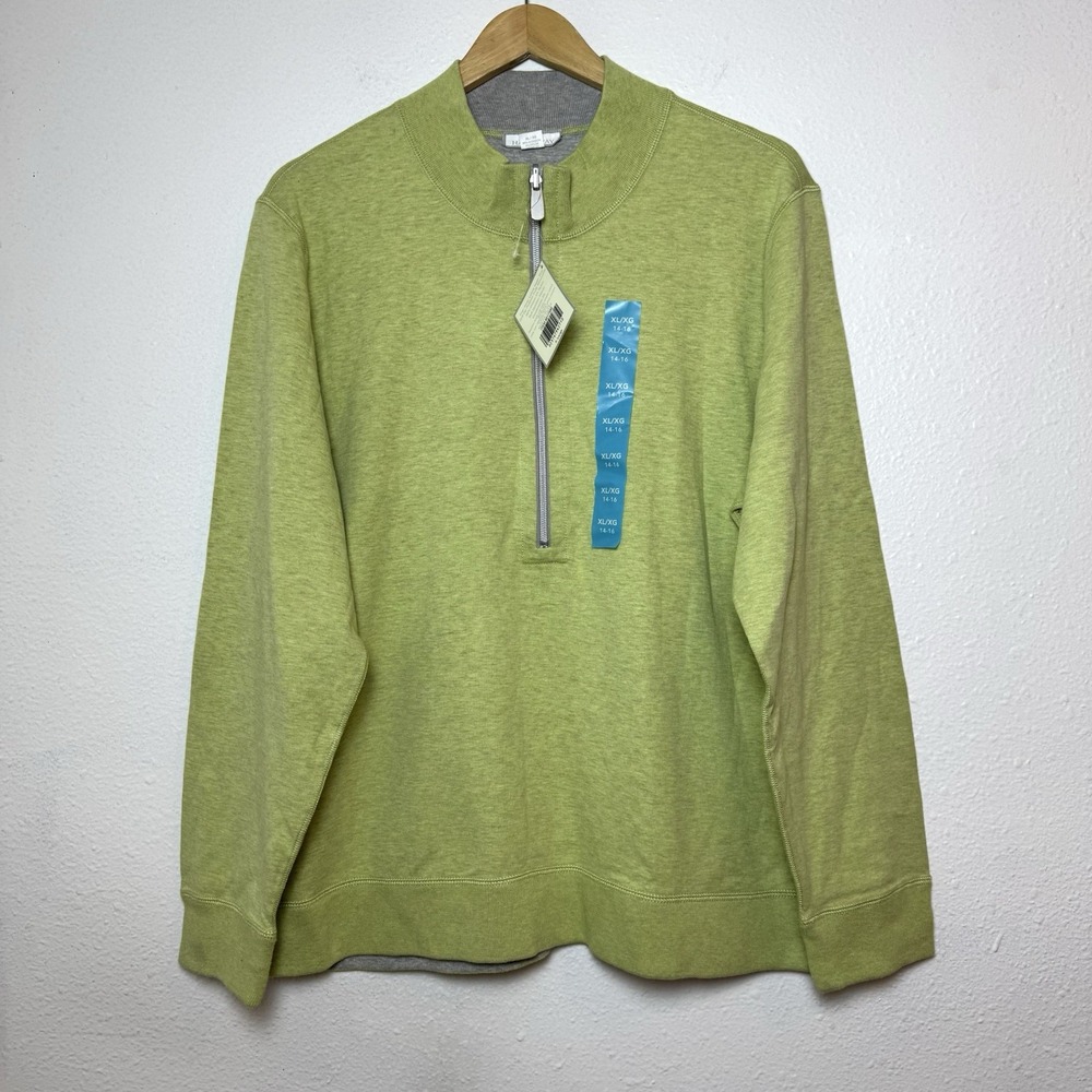 New Lady Hathaway Womens Green 1/4 Zip Pullover Sweater  Womens XL Preppy Golf